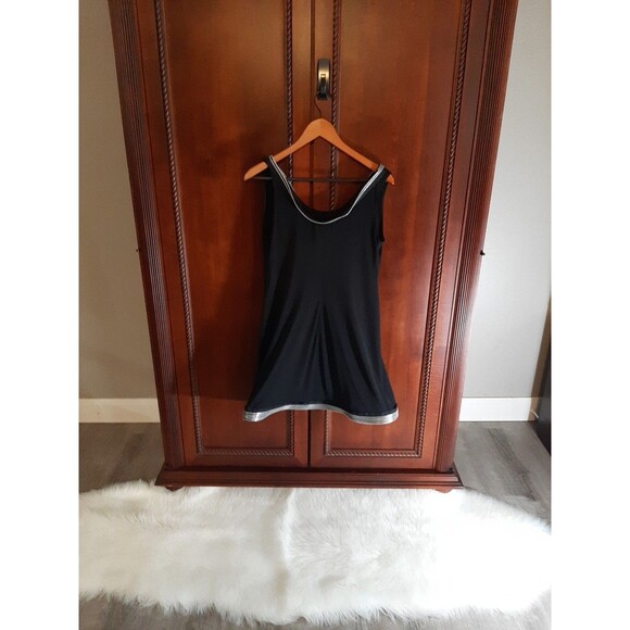 Sohung Designs Women's Size L Black Dress w/ Silver Wire Embellishments Rosettes - Picture 5 of 9